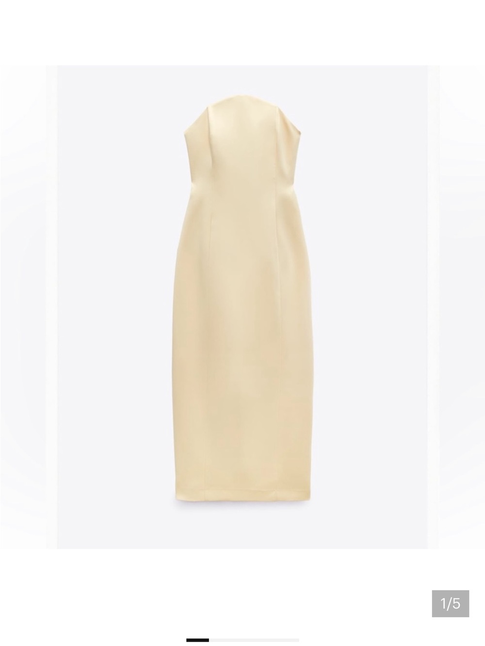Zara Strapless Cream Midi Dress